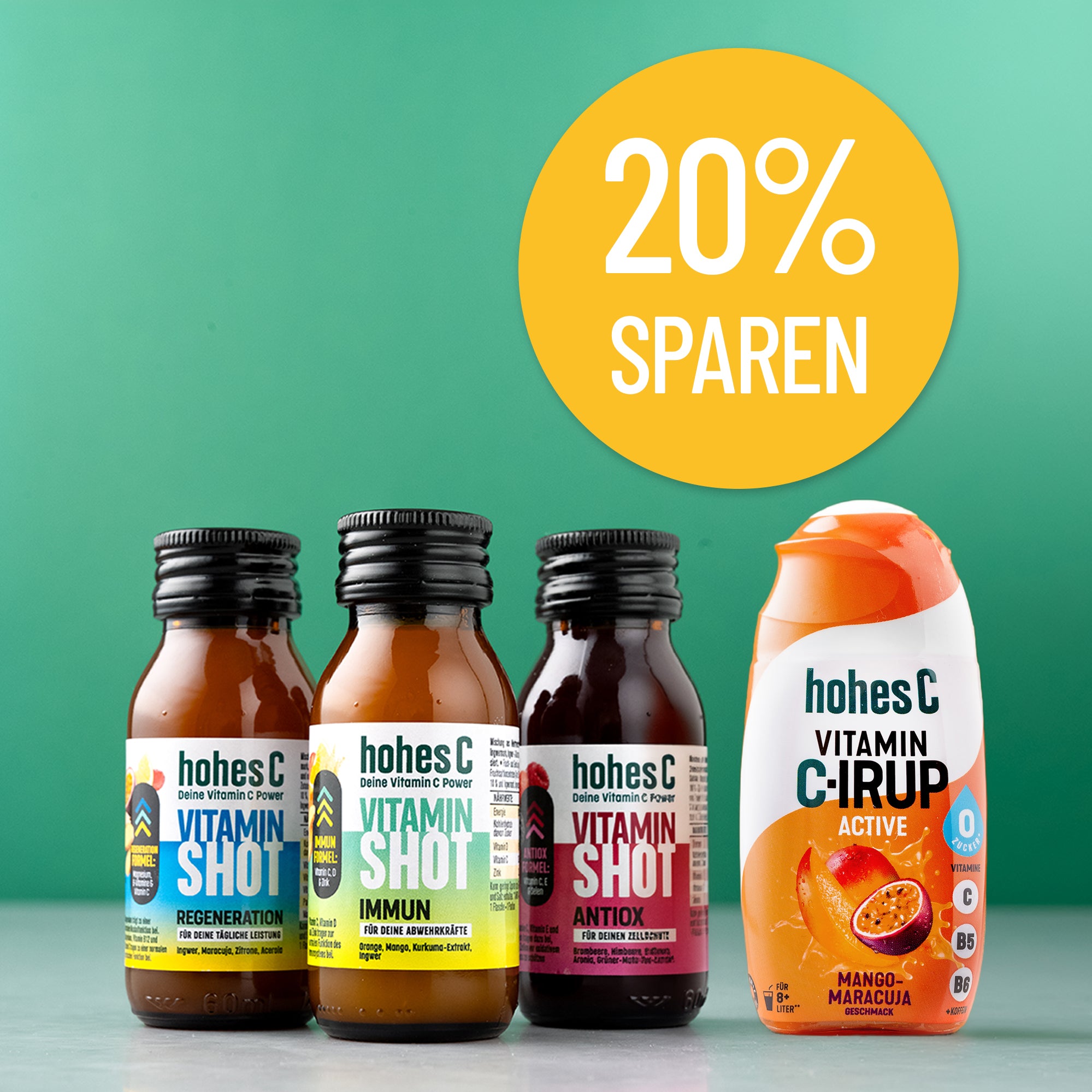 Vitamin Shot Probierpaket + 1× Vitamin C-IRUP Active
